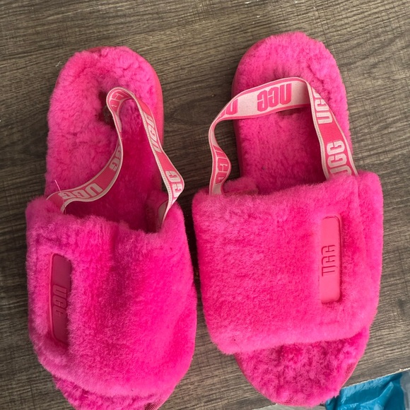 UGG Fluffy Pink Slingback Sandals size 38 - Picture 5 of 11